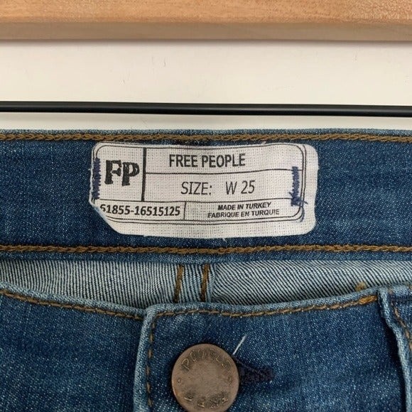 Free People Button Fly Reagan Raw Hem Skinny Jean - Picture 3 of 9